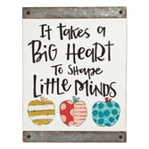 Big Heart White Wood Block Sign