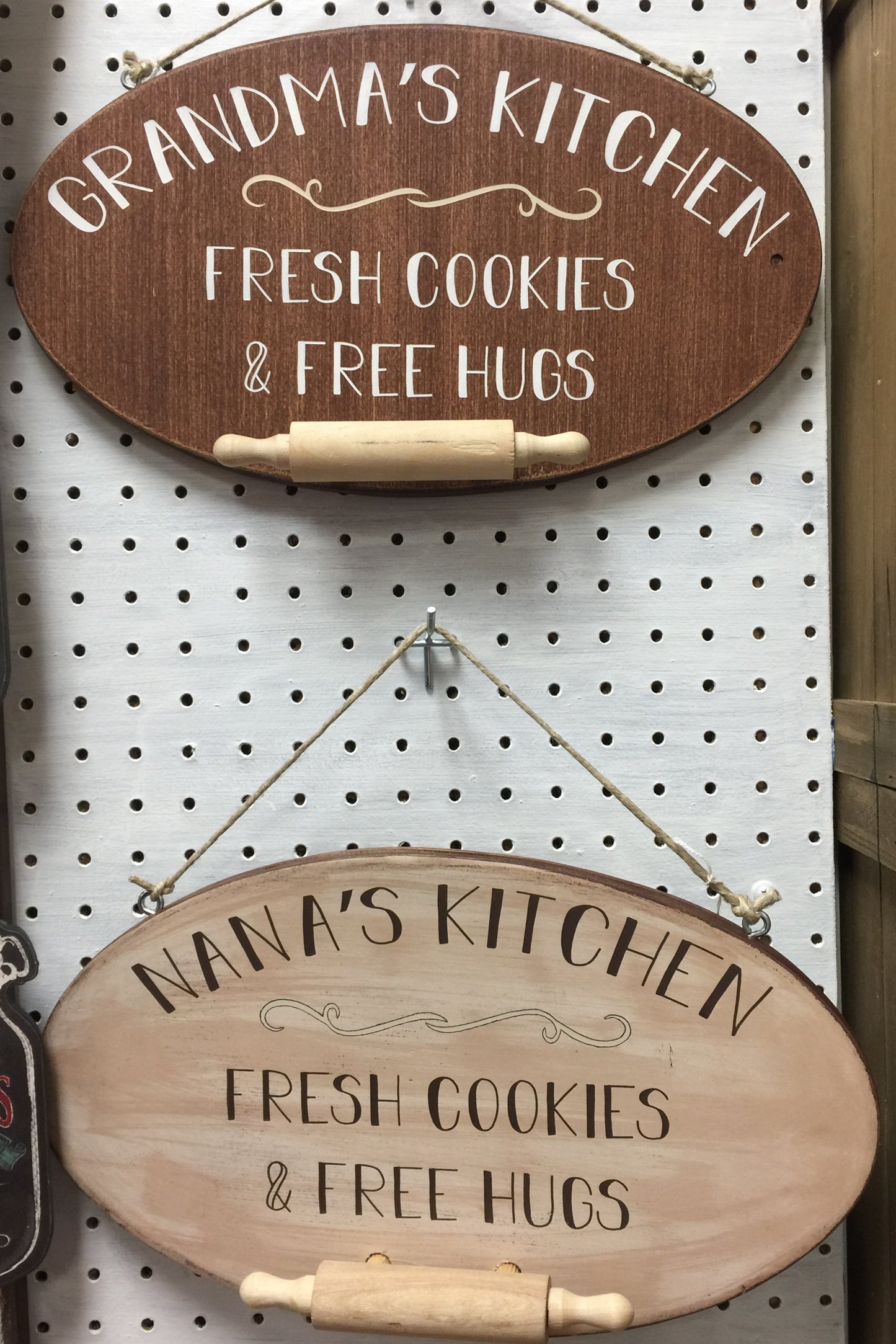 Fresh Cookies & Free Hugs Oval Kitchen signs