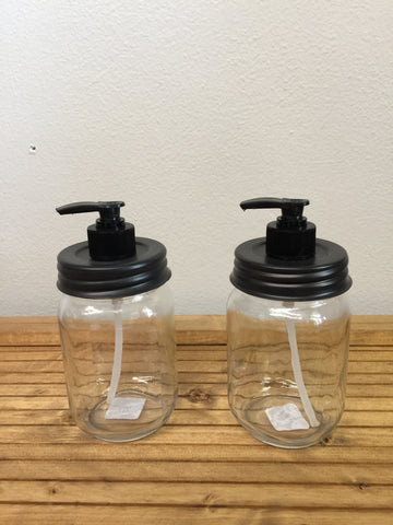 Black Pump soap dispenser with Mason Jar