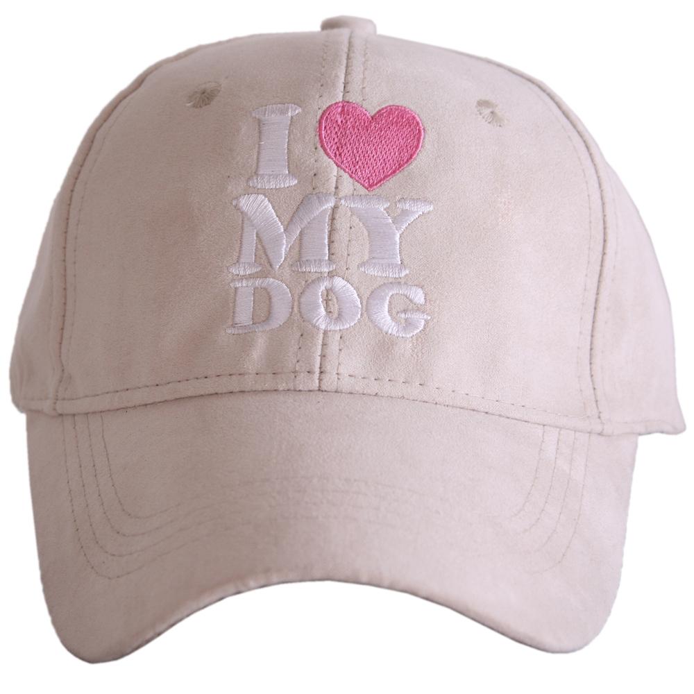 I LOVE MY DOG ULTRA SUEDE BASEBALL HAT