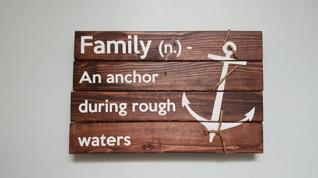 Family Sign-An Anchor during rough waters