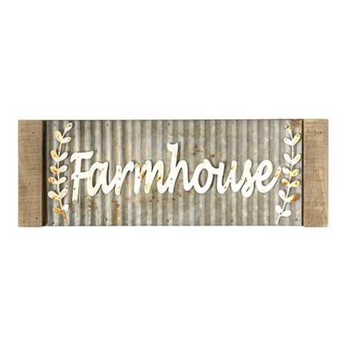 Framed Galvanized Metal Farmhouse Wall Sign