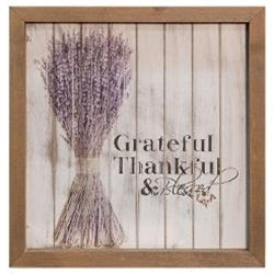 Grateful Thankful & Blessed Box Sign