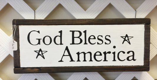 God Bless America Box Sign