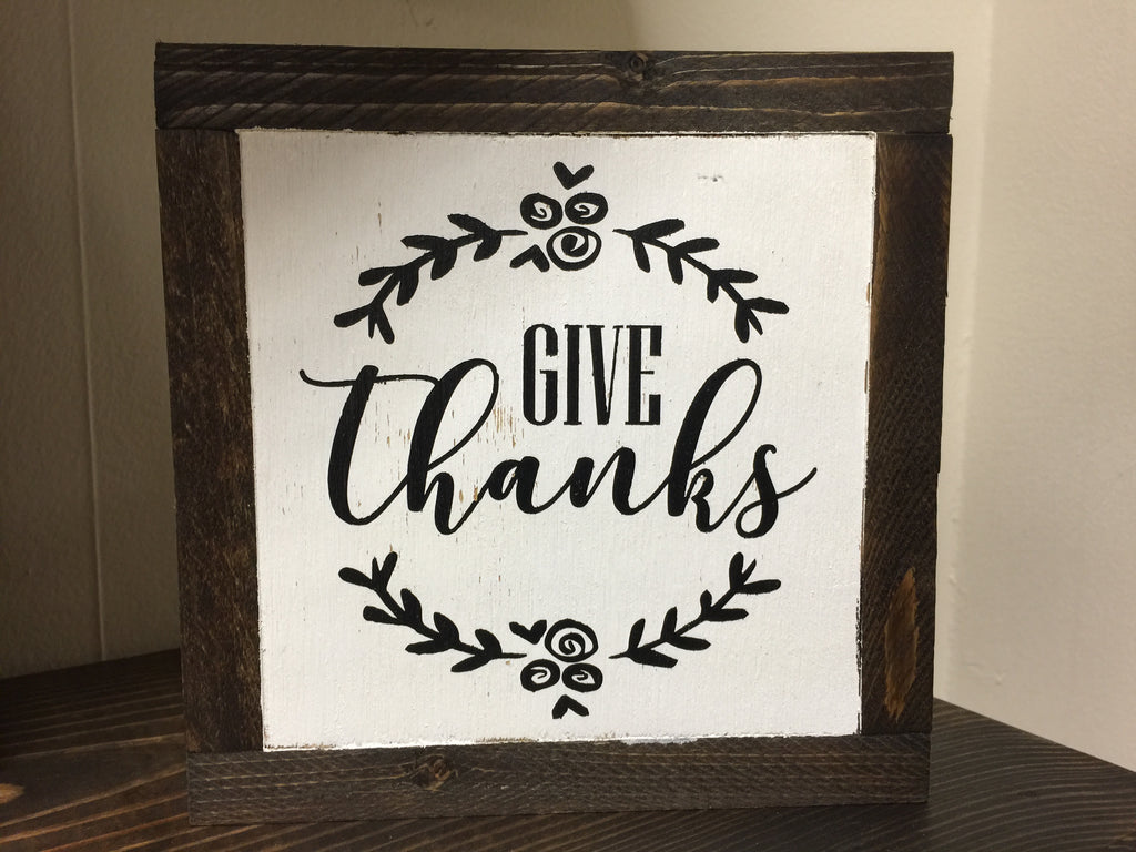 Framed Box "Give Thanks"