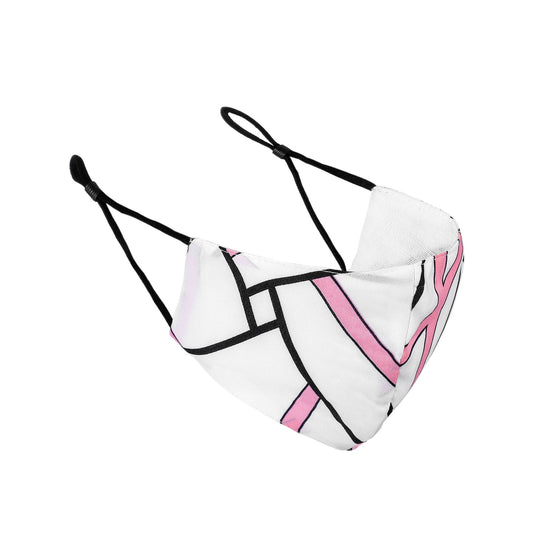 PINK/WHITE STRIPED FASHION FACE MASK