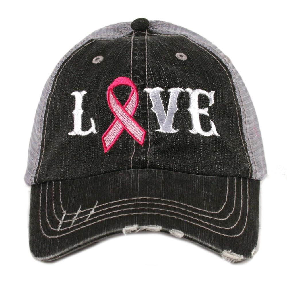PINK RIBBON "LOVE" Trucker Hat