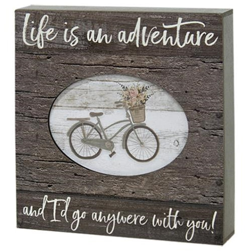 Life Is An Adventure Box Sign