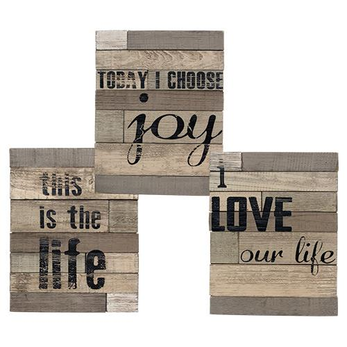 Love Life Joy Slat Board Sign,