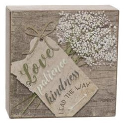 Love, Patience, Kindness Box Sign