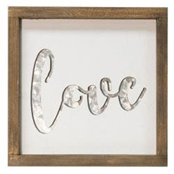 Framed Metal Cutout Love Sign